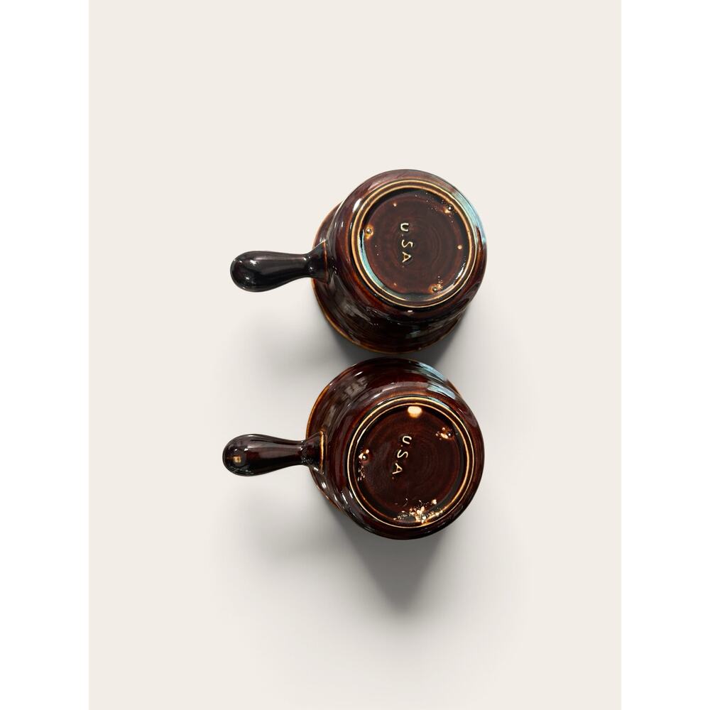Vintage Soup/Chilli Crockery Bowls.  Set of 2.  Brown Ceramic - Picture 3 of 3